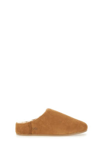 Ugg women slip on elea brown tan suede mule shoe with soft plush interior lining for indoor comfort
