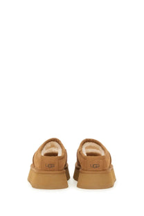 Ugg women’s slipper bea mary jane brown tan suede slip-on mules with plush shearling lining and chunky rubber sole