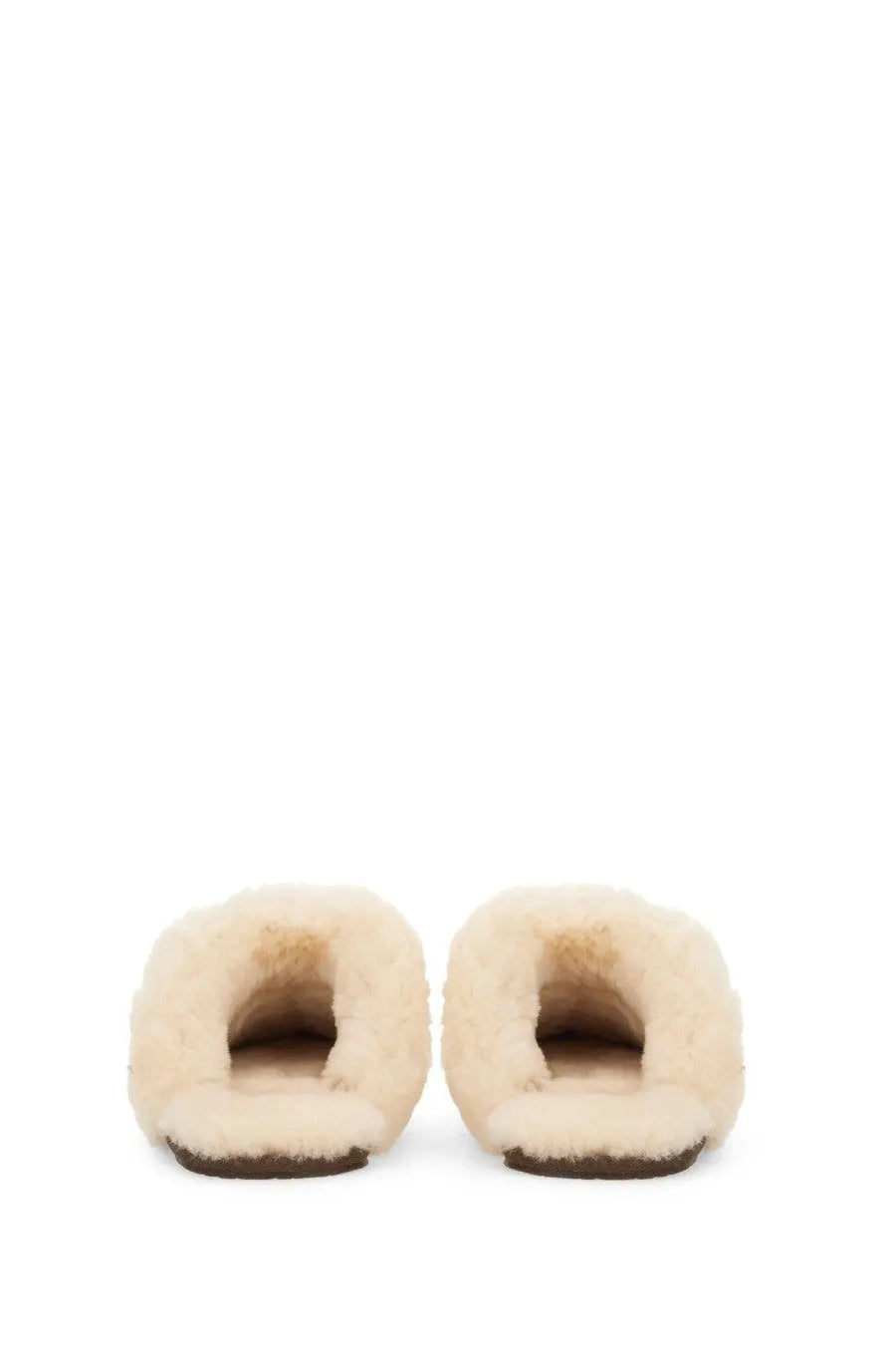 Ugg women’s slipper scuffette brown cream sheepskin-lined slip-on slippers with plush texture and dark brown soles