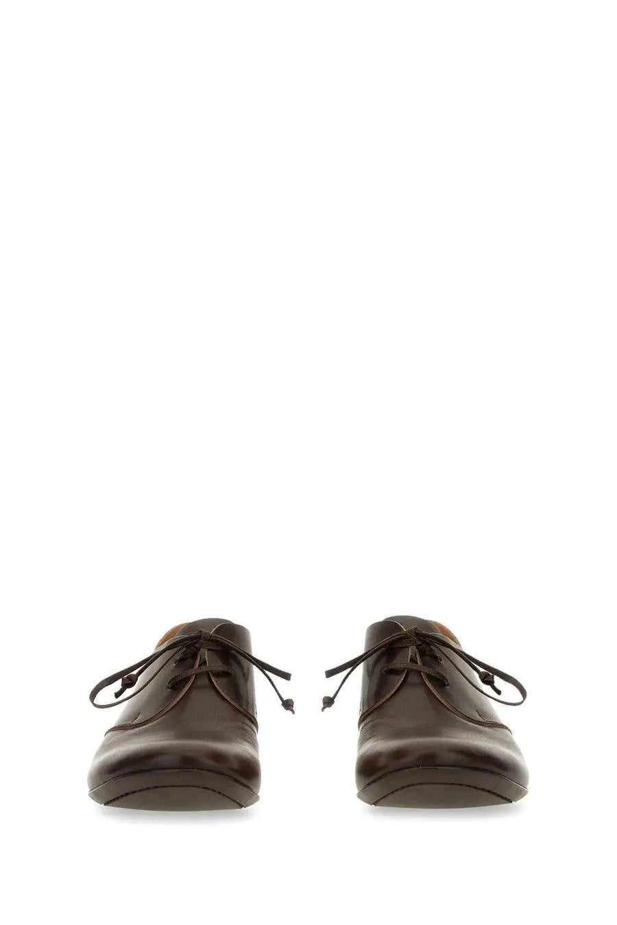 Uma Wang women’s derby lace brown dark brown leather lace-up oxford shoes with classic minimalist design