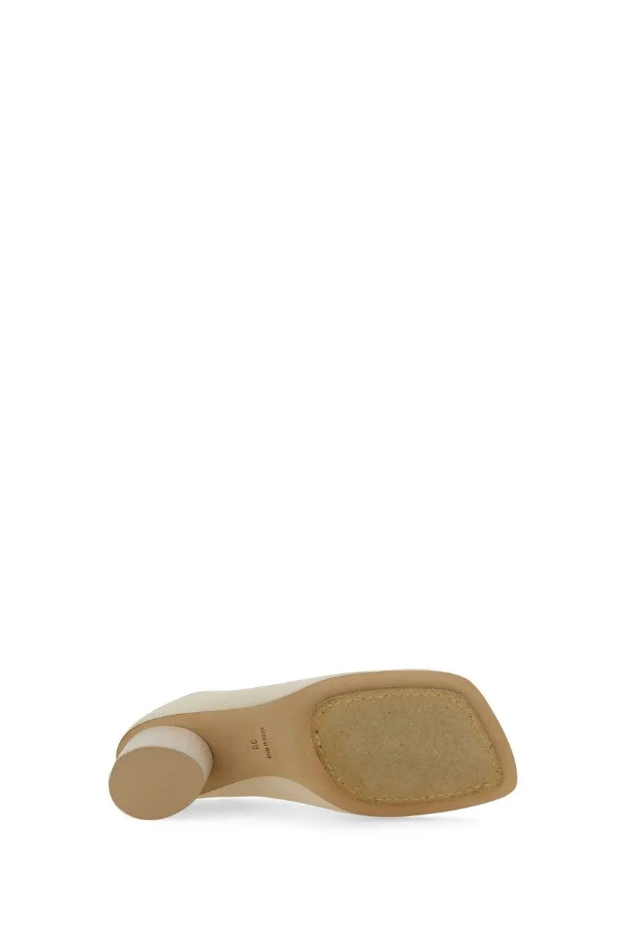 Uma wang women’s cream-colored leather mule with block heel and square toe for stylish comfort