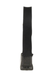 Uma Wang women’s black leather shoulder bag with quilted design and wide adjustable strap