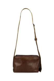 Uma Wang women’s brown leather crossbody bag with matching adjustable shoulder strap for everyday use