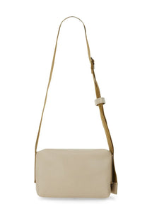Uma Wang women’s leather shoulder bag beige minimalist crossbody with slender tan strap and structured design