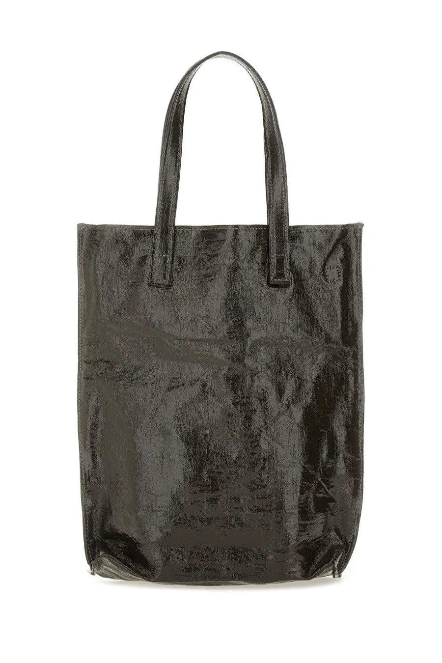 Uma Wang women’s medium leather tote bag in brown with sleek structured design and sturdy handles