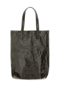 Uma Wang women’s medium leather tote bag in brown with sleek structured design and sturdy handles