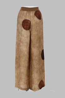 Uma Wang Women's Pantalone Con Macro Pois Beige