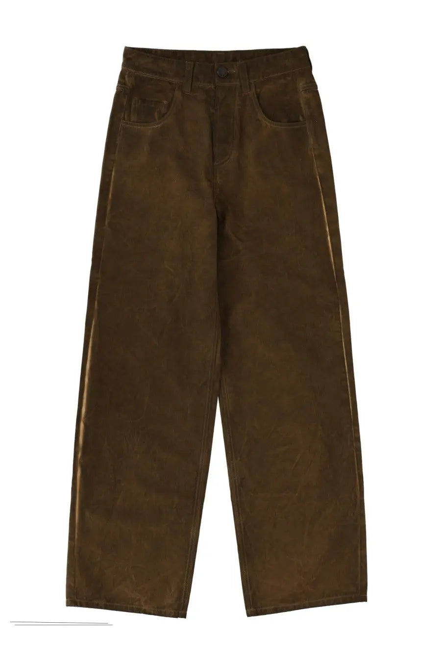 Uma Wang women’s brown corduroy pants Phyllis with relaxed straight-leg cut and visible seam stitching