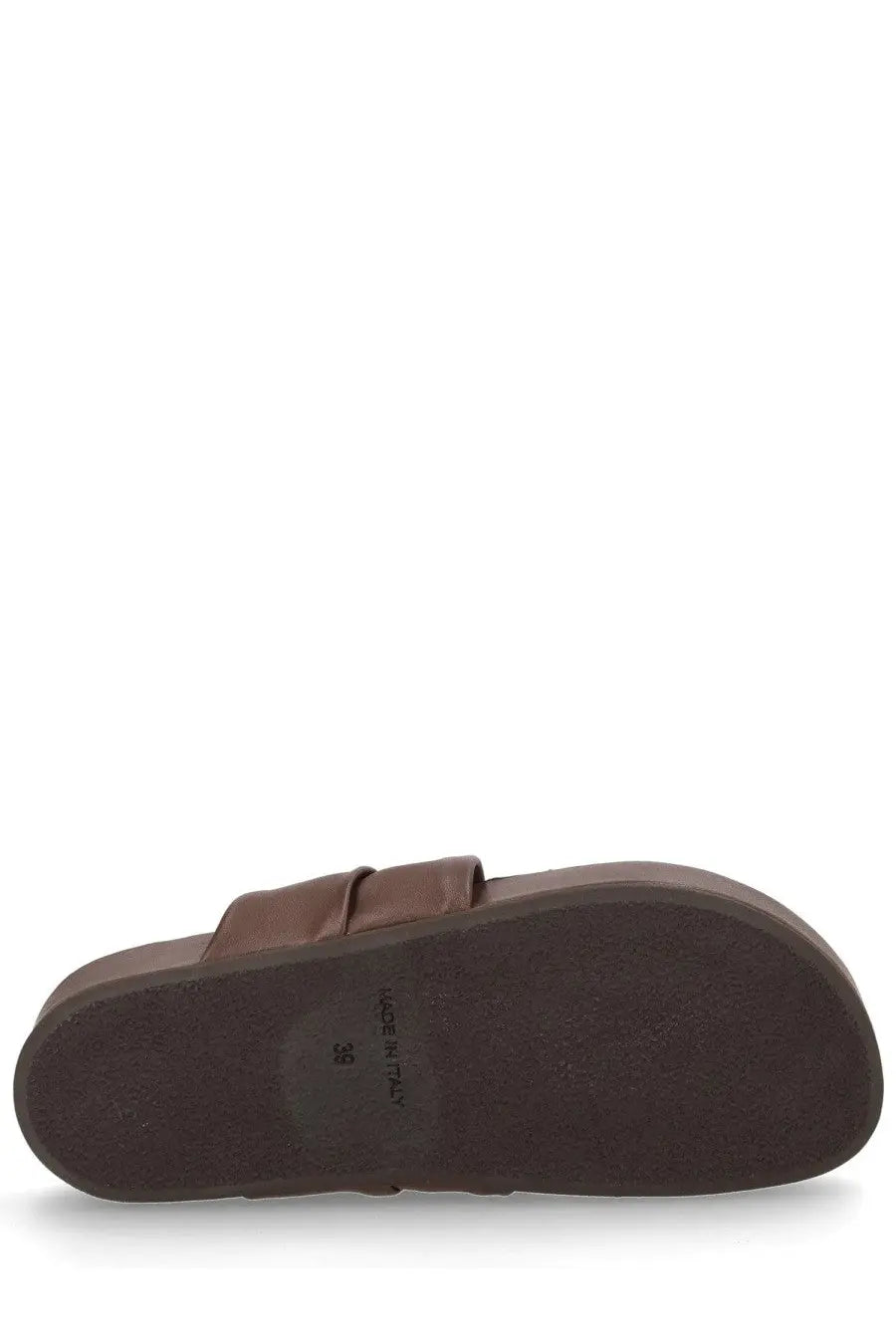 Brown leather slide sandal with a thick platform sole uma wang women’s sandalo infradito in pelle brown