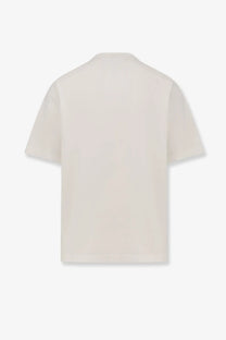 Undercover men’s cotton cream-colored short-sleeved t-shirt with relaxed fit and simple crew neckline
