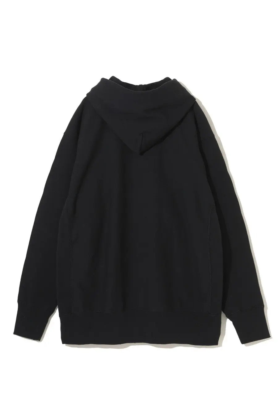 Undercover unisex champion black hooded sweatshirt with soft textured knit fabric and ribbed cuffs