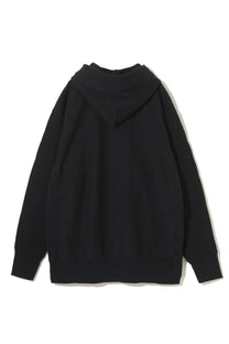 Undercover unisex champion black hooded sweatshirt with soft textured knit fabric and ribbed cuffs