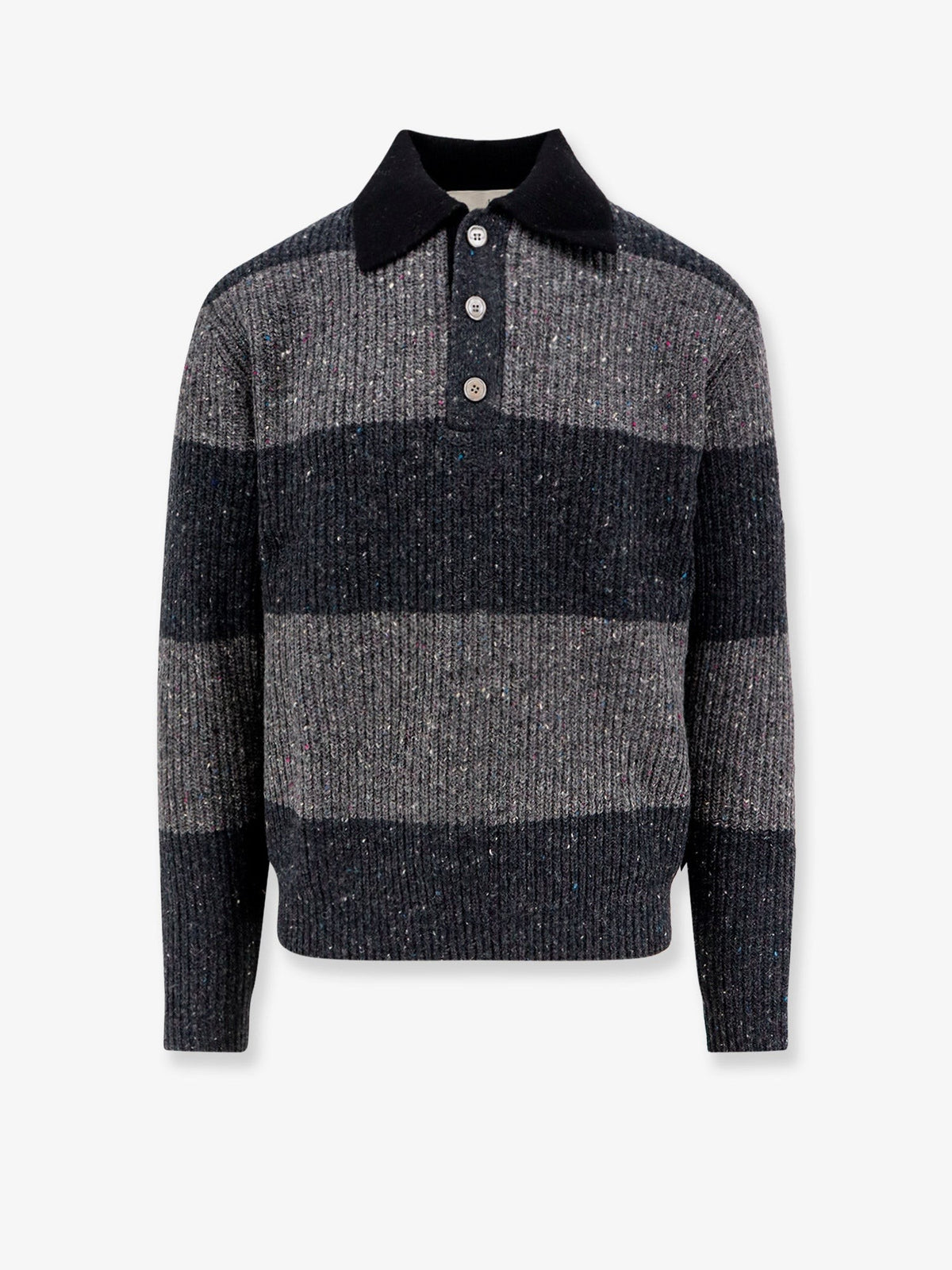 DUNST Unisex Unisex Chunky Rugby Wool Blend Sweater Grey