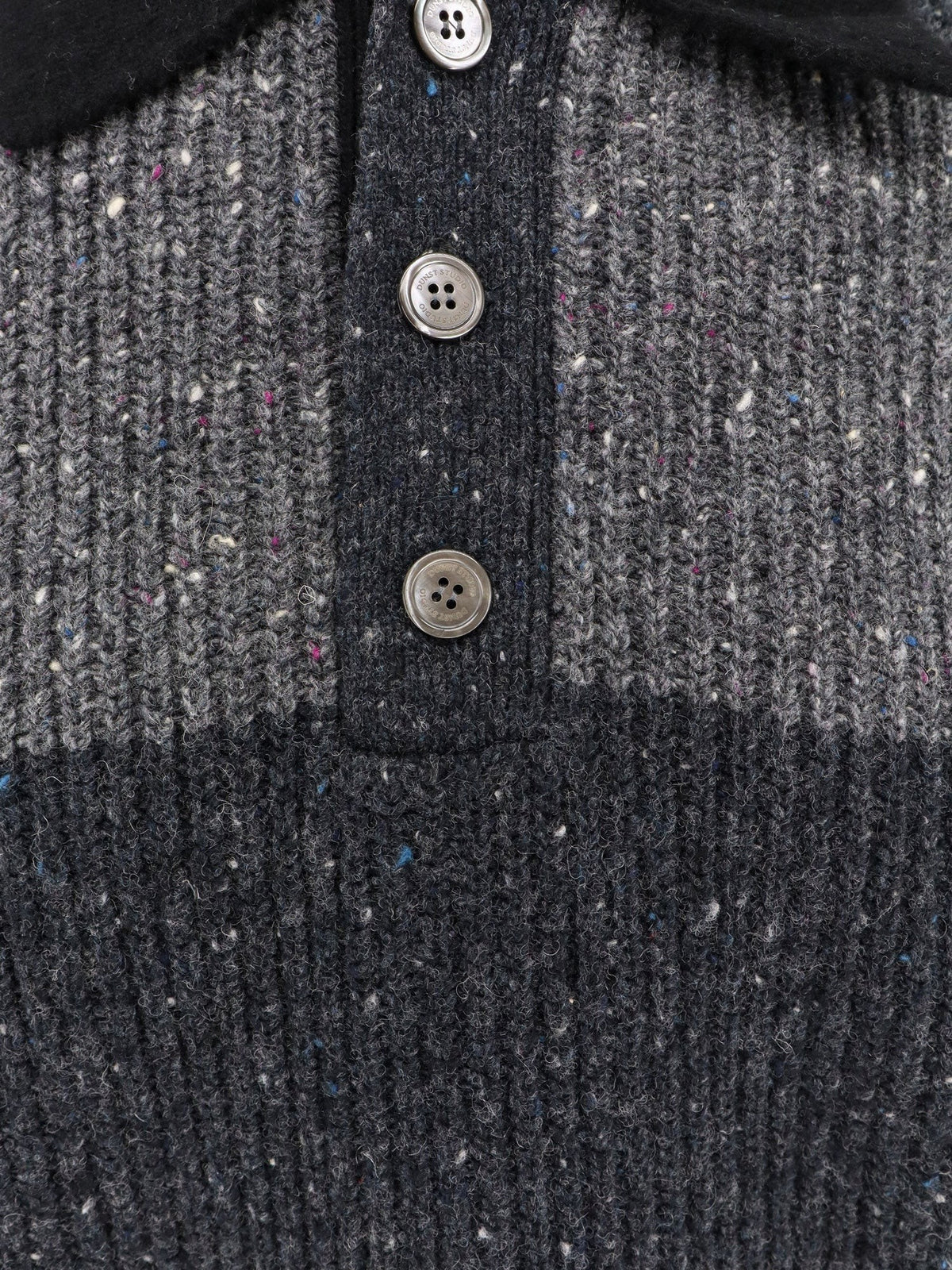 DUNST Unisex Unisex Chunky Rugby Wool Blend Sweater Grey
