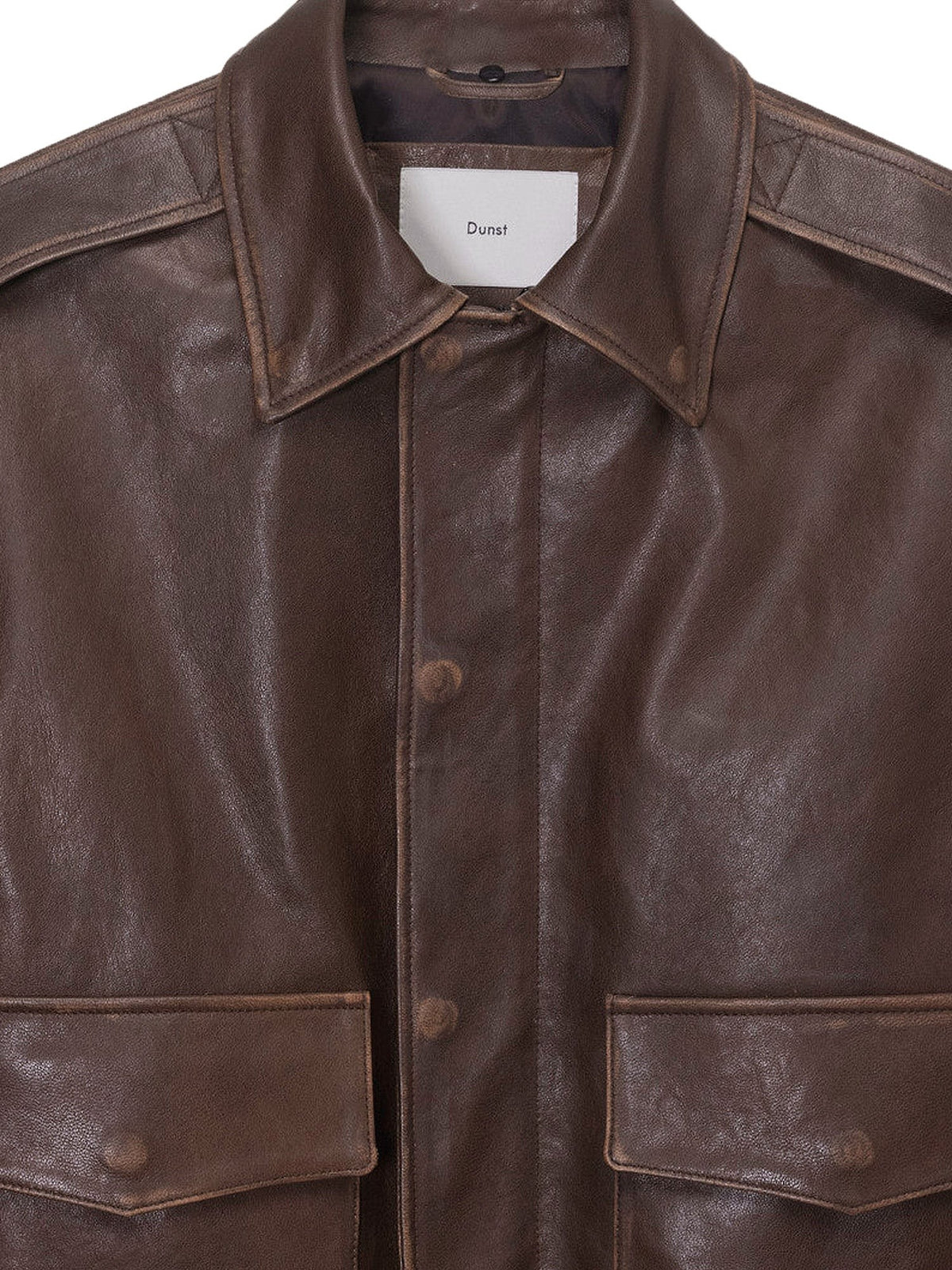DUNST Men's Unisex Leather Jacket Brown