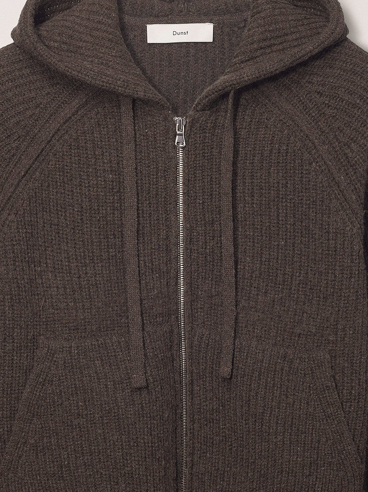 DUNST Men's Unisex Wool Blend Hooded Cardigan Brown