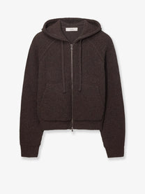 DUNST Men's Unisex Wool Blend Hooded Cardigan Brown