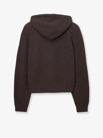 DUNST Men's Unisex Wool Blend Hooded Cardigan Brown