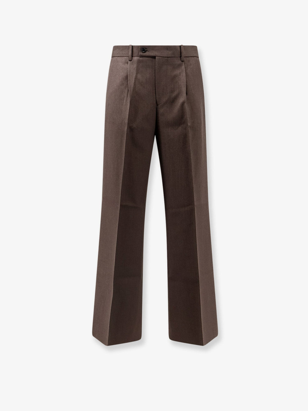 Tonywack Men's Unisex Wool Blend Trousers Brown