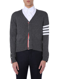 Thom Browne Men's Neck Cardigan Grey
