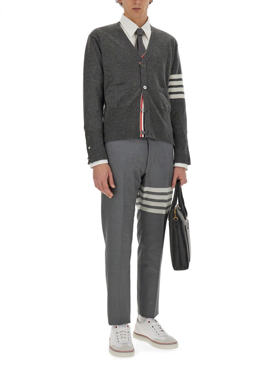 Thom Browne Men's Neck Cardigan Grey