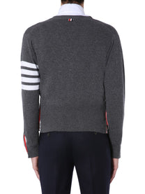 Thom Browne Men's Neck Cardigan Grey