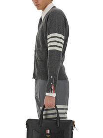 Thom Browne Men's Neck Cardigan Grey