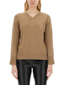 S Max Mara Women's Neck Sweater Beige