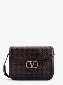 Valentino Men's Valentino Garavani 9TO5 Woven Leather Shoulder Bag Black