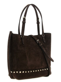 Valentino Valentino Garavani Rockstud Small Shopping Bag Brown