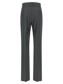 Valentino Valentino Garavani Textured Silk Wool Pants Grey