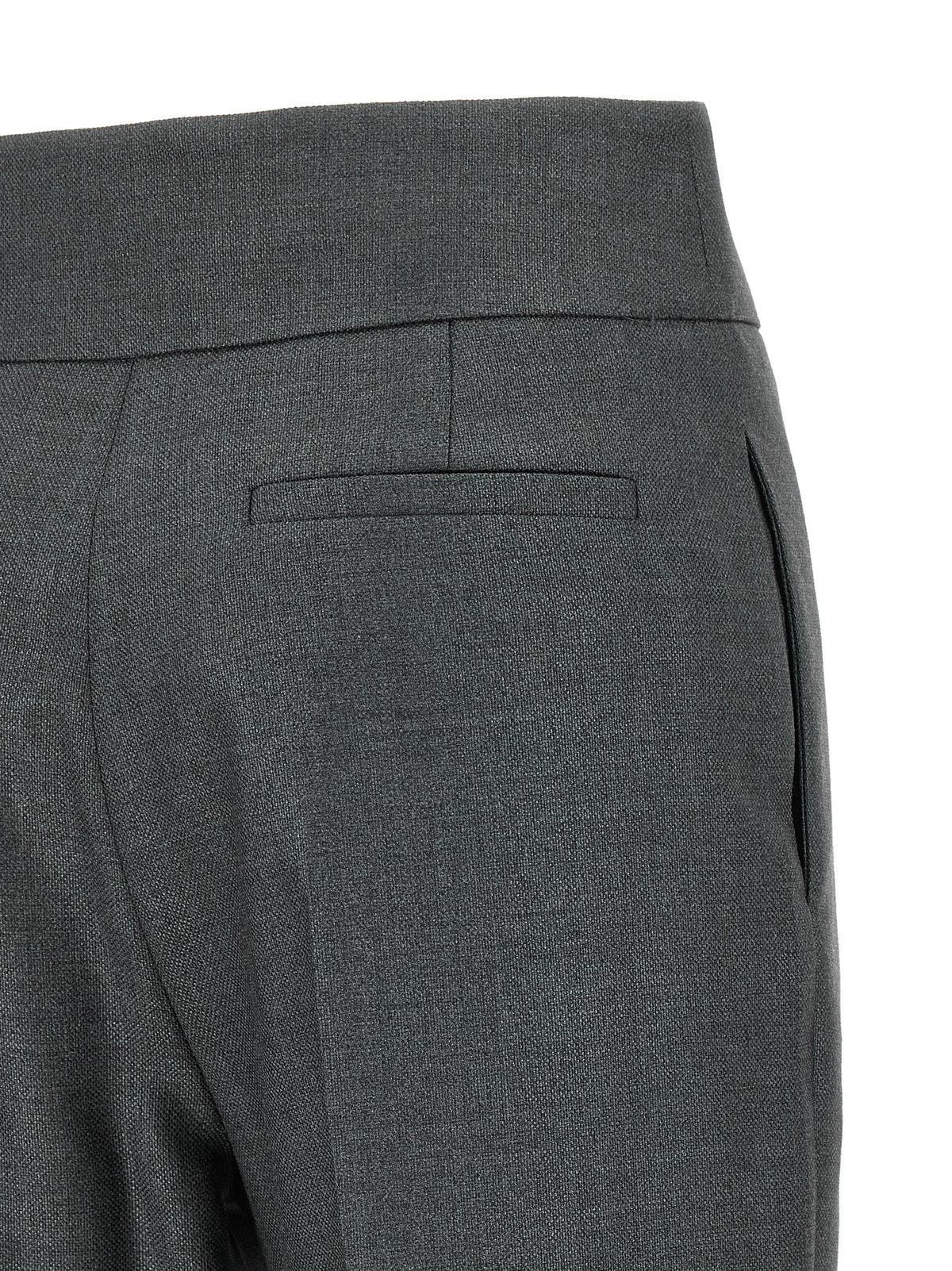Valentino Valentino Garavani Textured Silk Wool Pants Grey