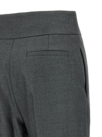 Valentino Valentino Garavani Textured Silk Wool Pants Grey
