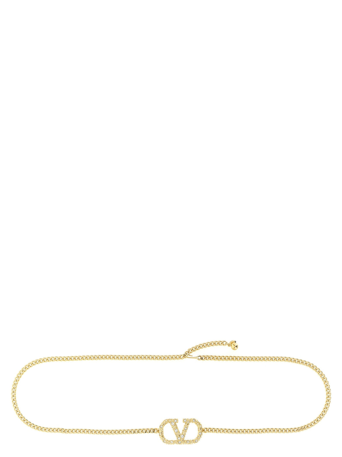 Valentino Valentino Garavani Vlogo Signature Belt Gold