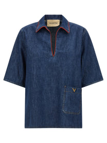 Valentino Valentino Garavani Vlogo Signature Shirt Blue