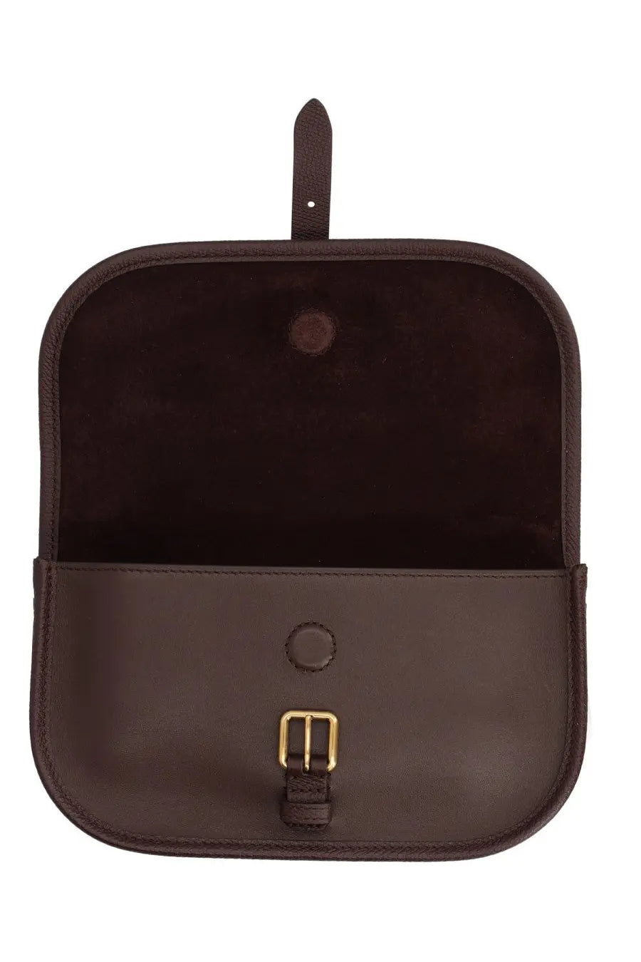 Valentino men’s Antibes bag brown leather satchel with suede interior and gold-tone buckle for stylish carrying