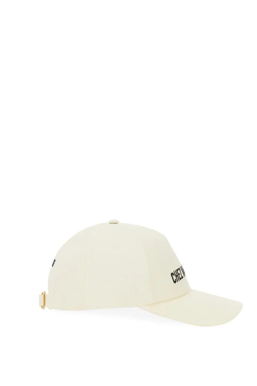 Cream-colored Valentino men’s baseball cap with black embroidered branding on the side for casual wear