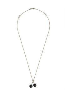 Valentino men’s chez Valentino silver chain necklace with black faceted gemstone cherry pendants and delicate clasp