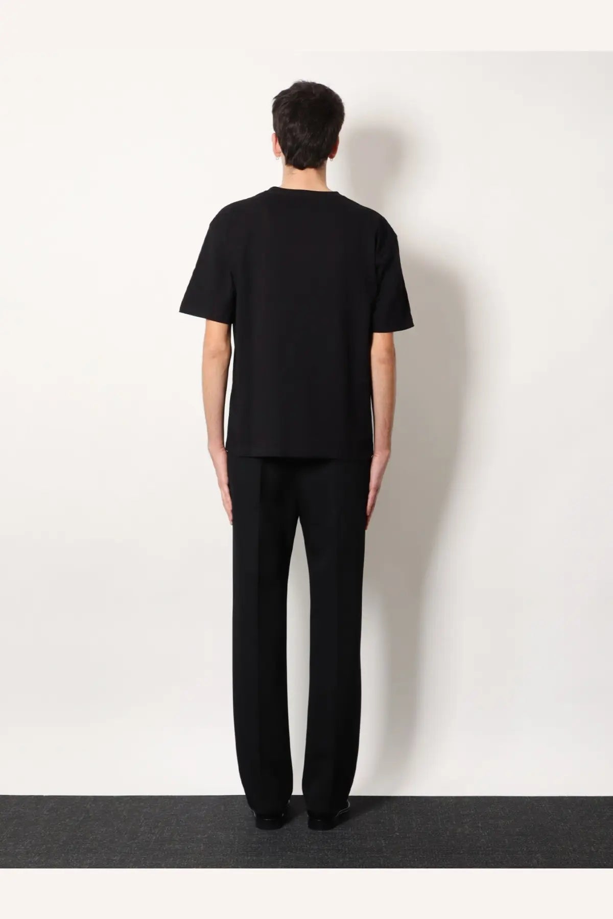 Valentino men’s black cotton short-sleeved t-shirt with a simple round neckline and relaxed fit