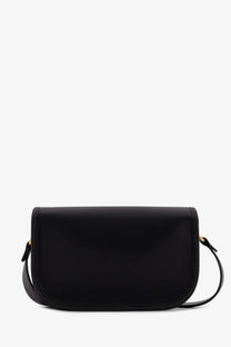 Valentino men’s Valentino Garavani black leather crossbody bag with gold-tone hardware and minimalist design