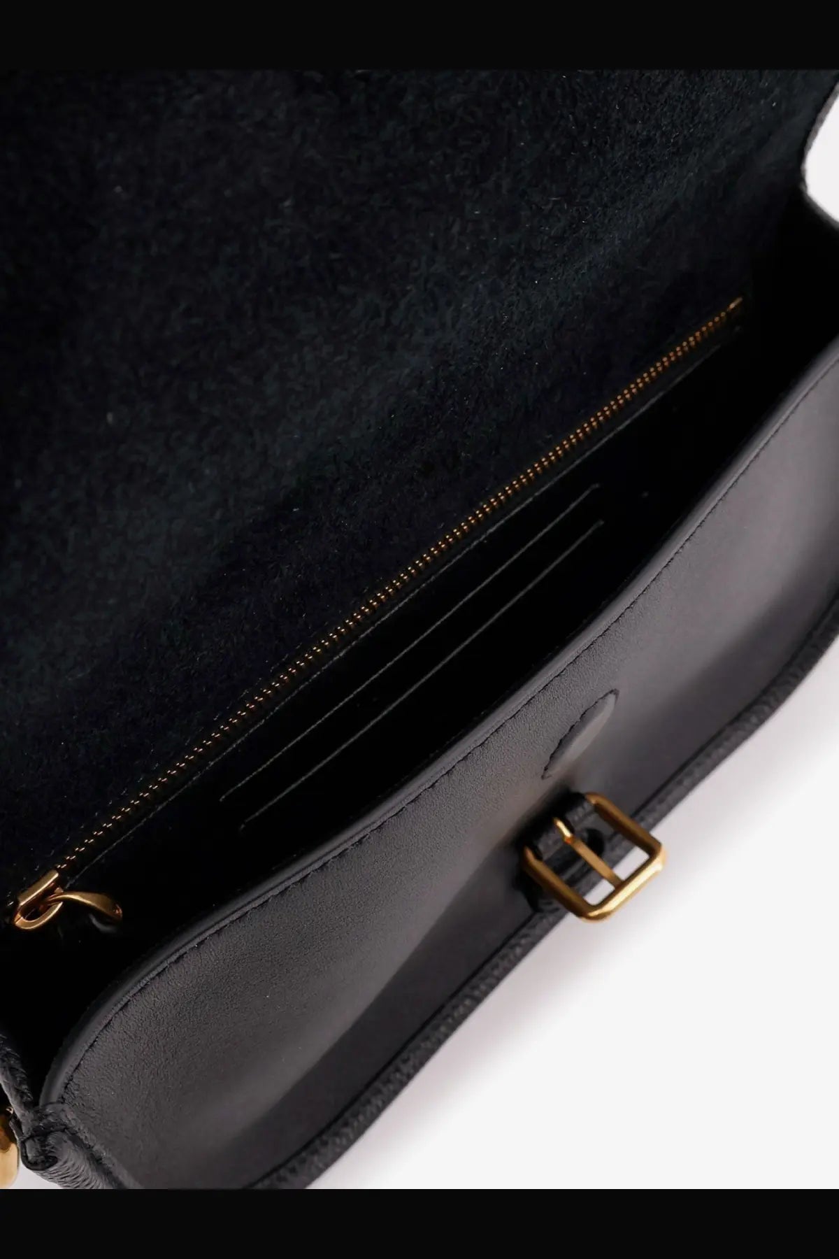 Valentino men’s Valentino Garavani black leather crossbody bag with gold hardware and suede-lined interior