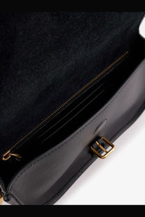 Valentino men’s Valentino Garavani black leather crossbody bag with gold hardware and suede-lined interior
