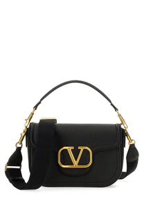 Valentino women’s alltime shoulder bag black in black leather with gold tone rockstud hardware and signature logo clasp