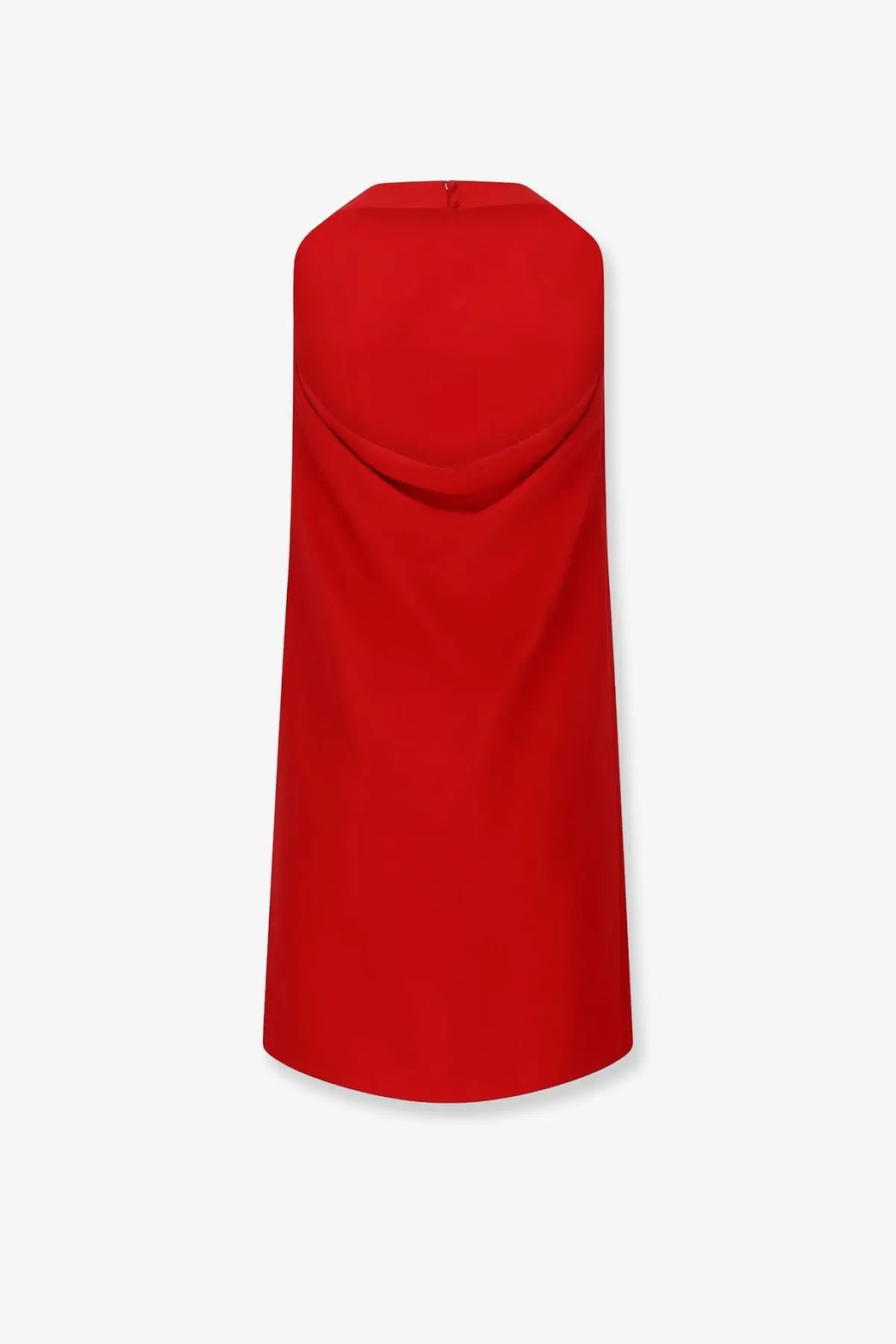Valentino women’s cady couture red sleeveless a-line dress with smooth flowing fabric and subtle draped neckline paris