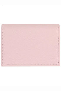 Valentino women’s portafoglio cherryfic con blue soft pink leather wallet with neat matching stitching along edges