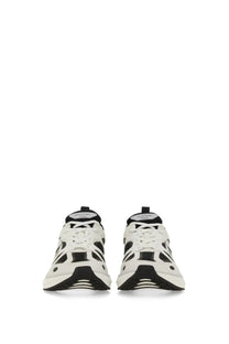 Valentino womens sneaker Vlogo Easyjog white with black accents chunky retro design perforated panels and contrast stitching