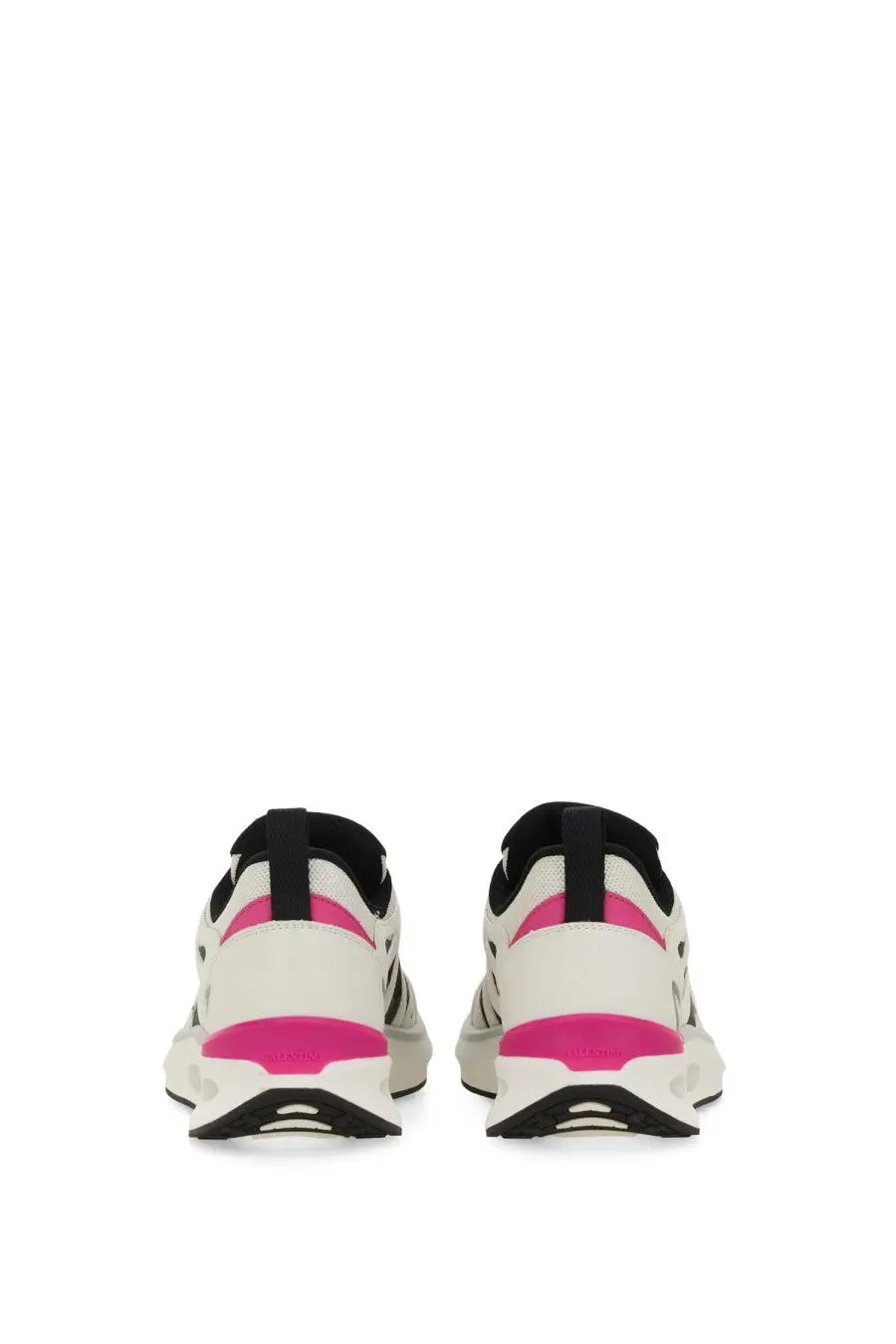 Valentino women’s sneaker Vlogo Easyjog white with white and pink leather and black accents for athletic use