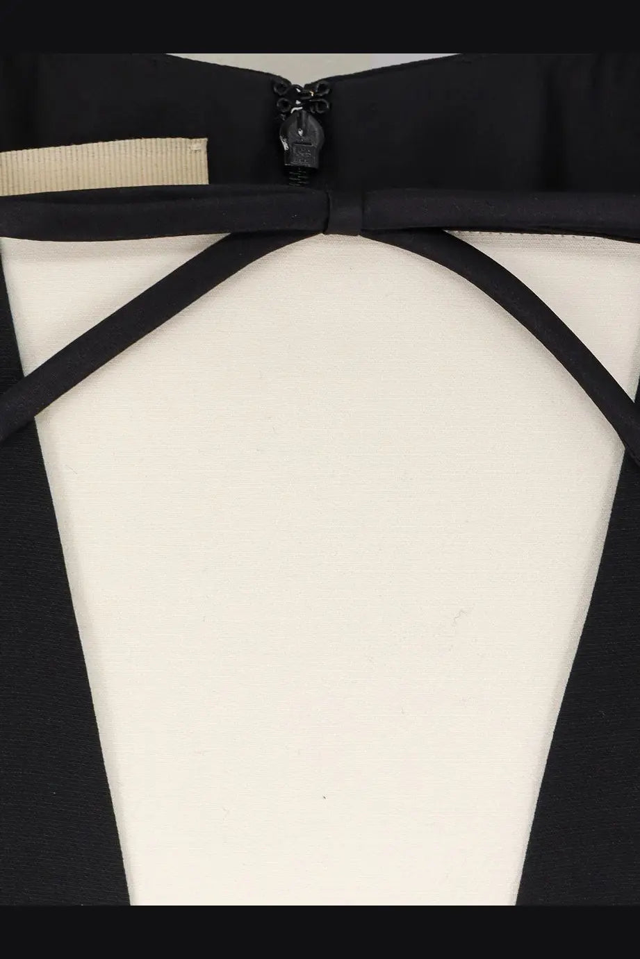 Valentino women’s black mini dress with virgin wool silk fabric zipper and crisscross fabric straps detail