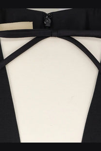 Valentino women’s black mini dress with virgin wool silk fabric zipper and crisscross fabric straps detail