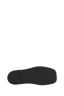 Valentino women’s viva superstar slide sandal in white nappa leather with black rubber sole and subtle center seam